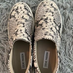 Woman’s Steve Madden Snakeskin slide-on sneakers